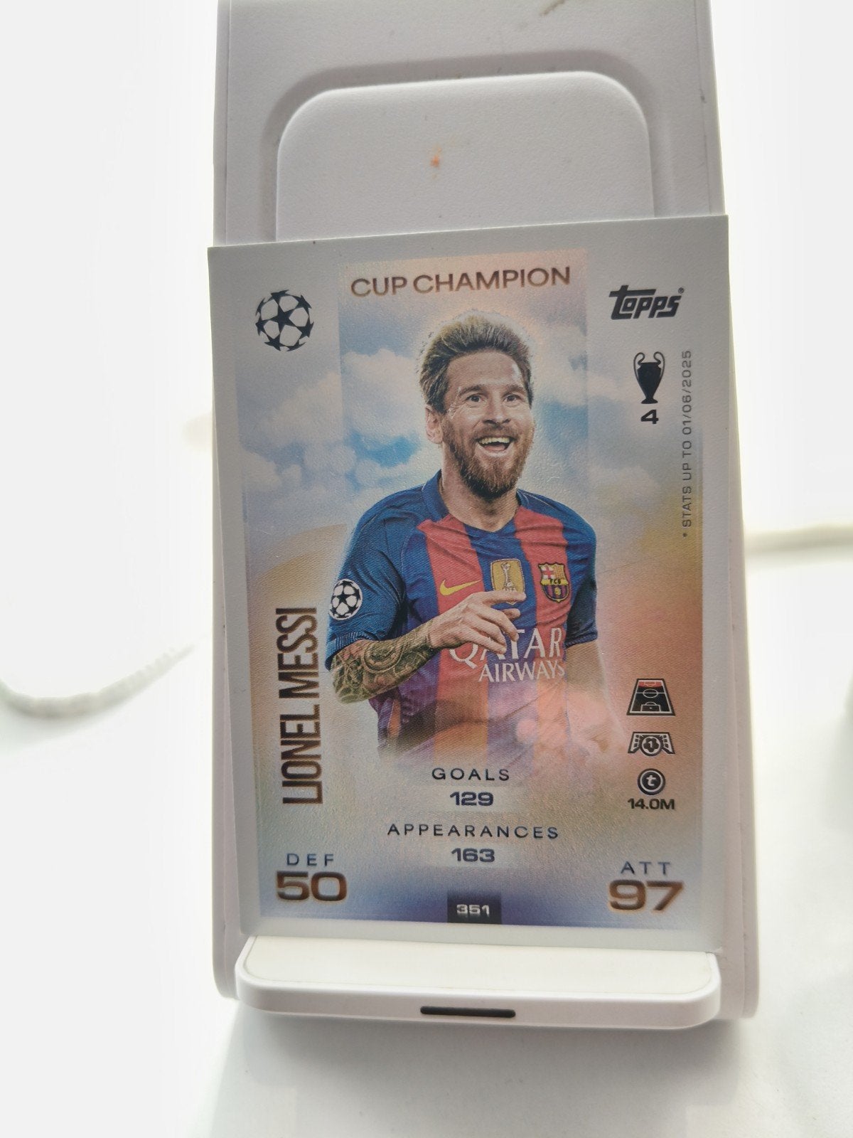 Messi cup champion kaart match attack, Hobby en Vrije tijd, Stickers en Plaatjes, Ophalen of Verzenden, Plaatje