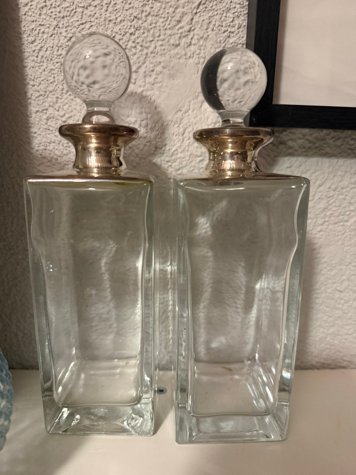 Set van 2 glazen karaffen met gouden details, Ophalen of Verzenden