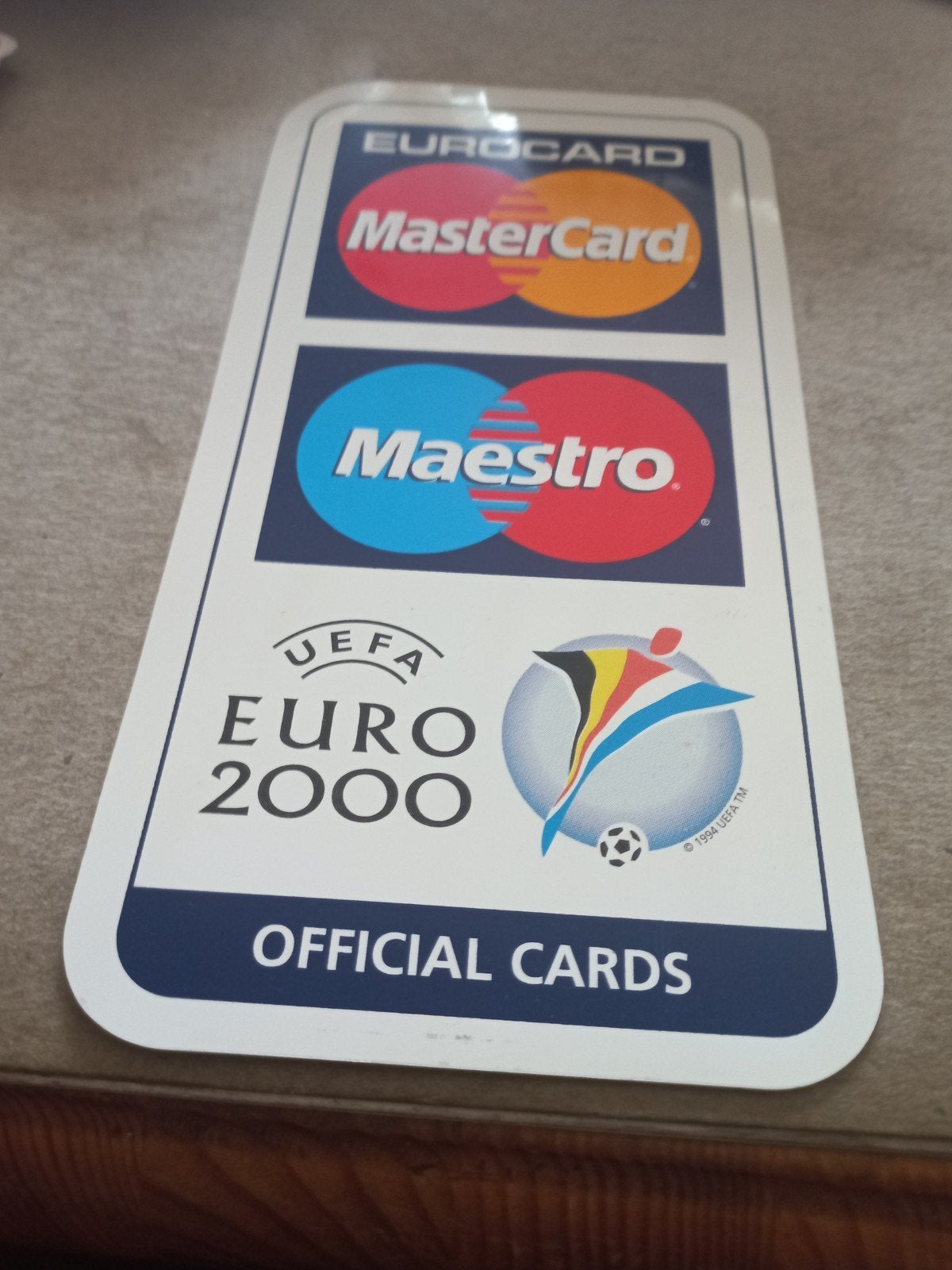 UEFA EURO 2000 Official Cards Sticker - Mastercard Maestro, Ophalen of Verzenden