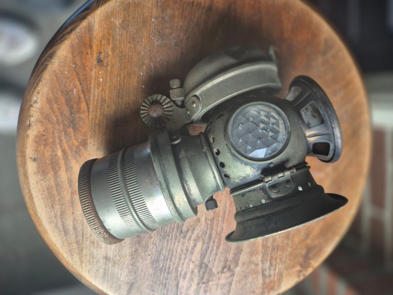 Antieke fietslamp, vermoedelijk van messing, Ophalen of Verzenden