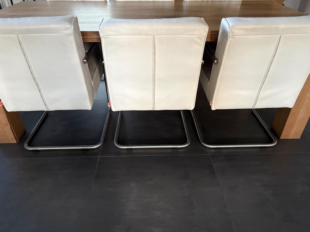 Eetkamerstoelen, Ophalen, Gebruikt, Wit, Leer