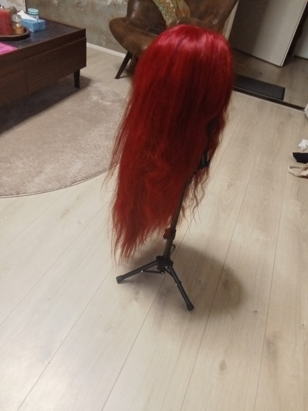 Pruik 100% Human Hair - Rood - 360 Lace Frontal, Ophalen, Nieuw, Pruik of Haarverlenging
