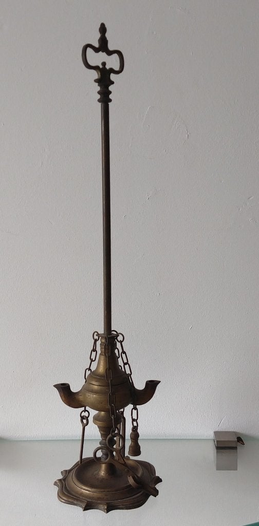 antieke koperen Florentijnse olielamp, volgnr 32, Ophalen of Verzenden, Koper