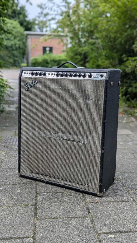 1973 Fender Quad Reverb Silverface 4x12 Vintage origineel, Ophalen, Zo goed als nieuw, 100 watt of meer