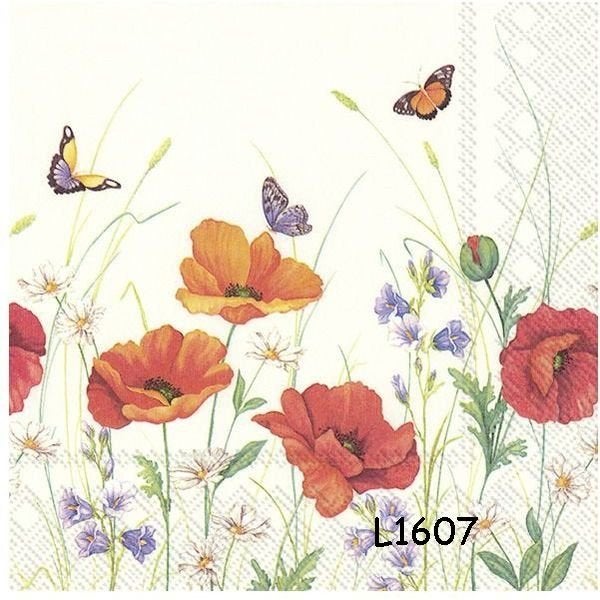 Servetten decoupage/bullet journal - veldbloemen L1607, Verzenden, Nieuw