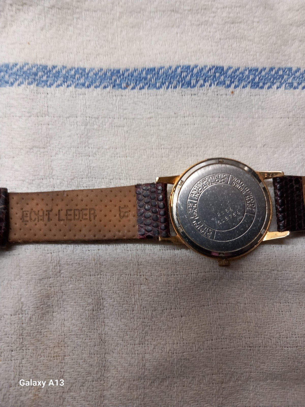 Vintage Polshorloge met Leren Bandje - Goede Staat, Sieraden, Tassen en Uiterlijk, Horloges | Heren, Ophalen of Verzenden