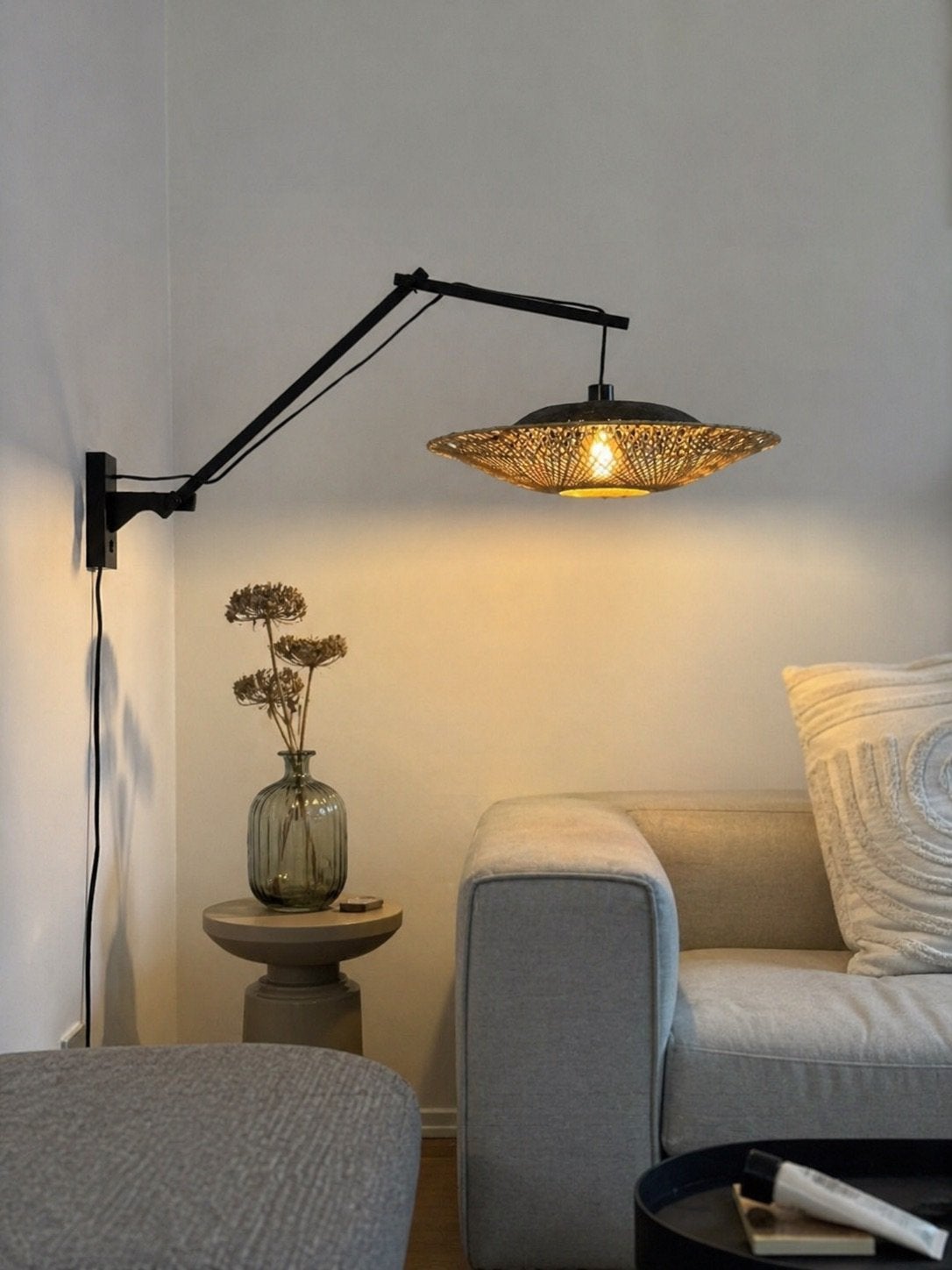 Wandlamp Good&Mojo Kalimantan XL zwart (zwevend wandmodel), Ophalen, Zo goed als nieuw, Overige materialen