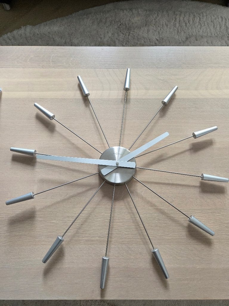 NeXtime wandklok zilver., Ophalen, Zo goed als nieuw, Wandklok
