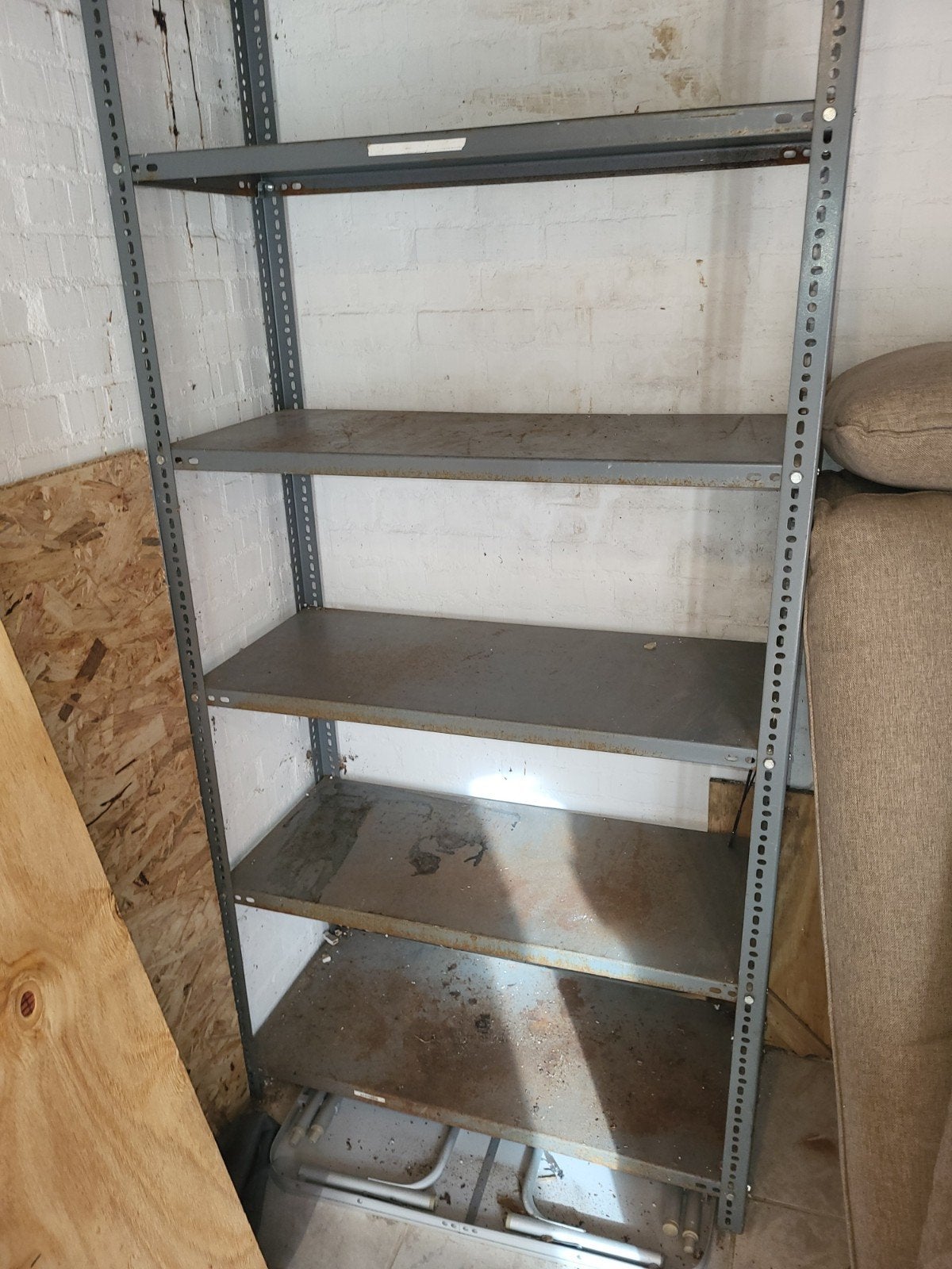 Stevige metalen stellingkast met 5 planken, Ophalen, Gebruikt