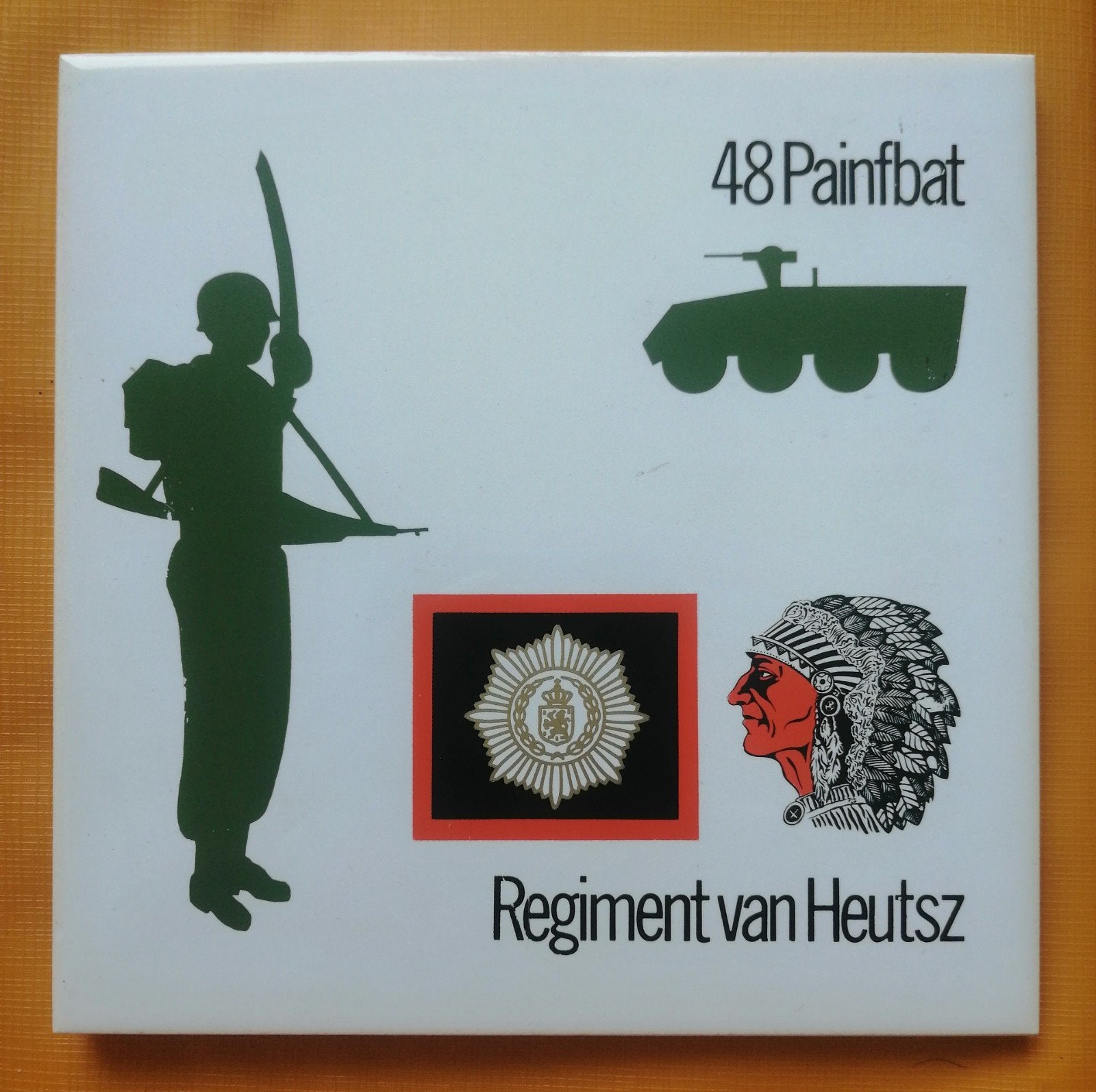 48 Painfbat Regiment van Heutsz herdenkingstegel, Verzenden, Landmacht, Nederland