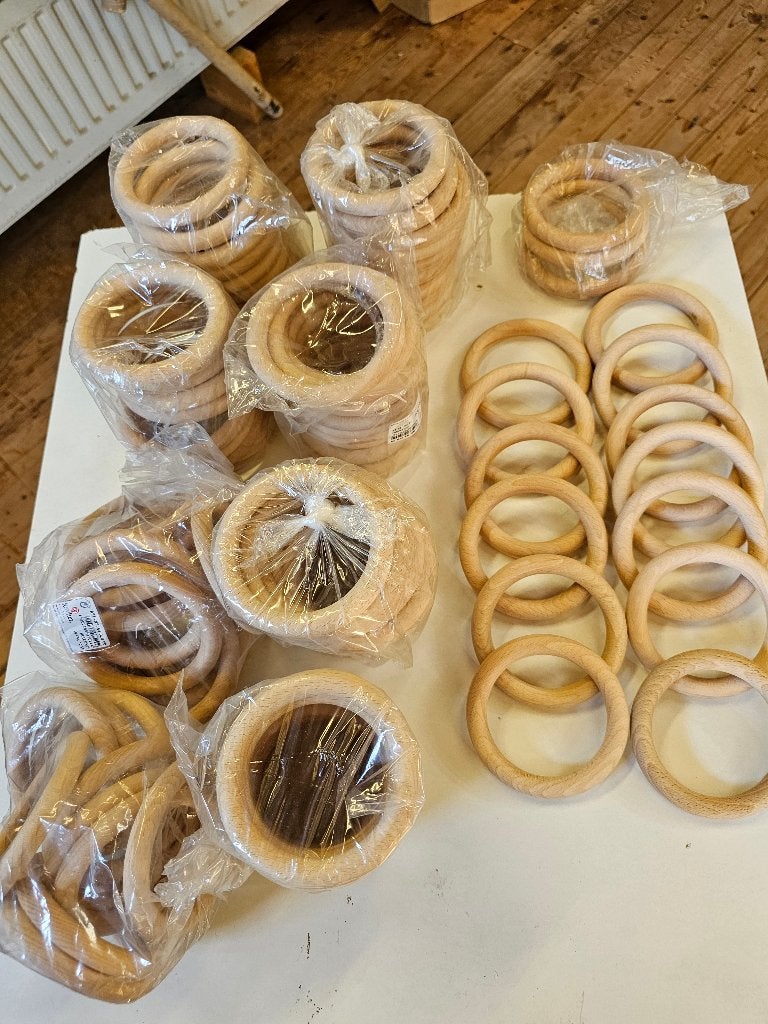 Partij houten ringen, Hobby en Vrije tijd, Ophalen of Verzenden, Nieuw, Knutselwerk