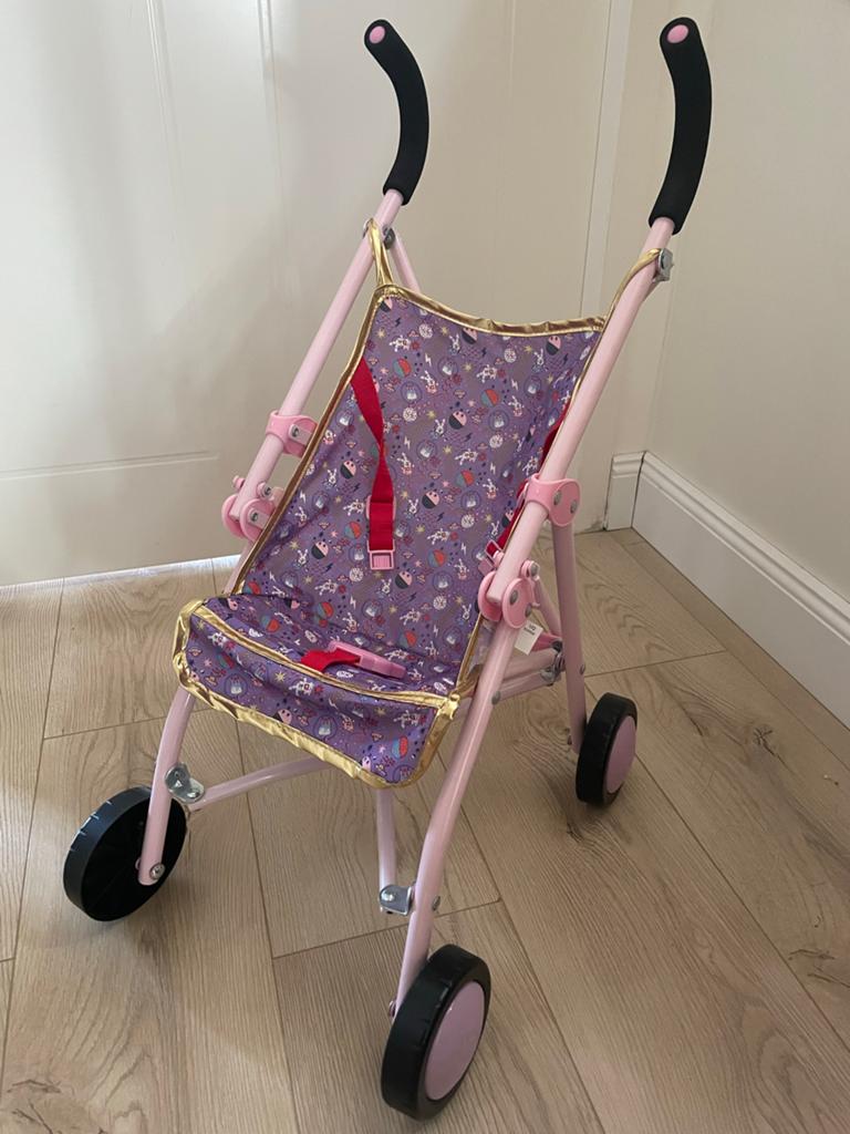 Baby Born poppenbuggy roze met ruimteprint, Ophalen, Gebruikt, Overige typen