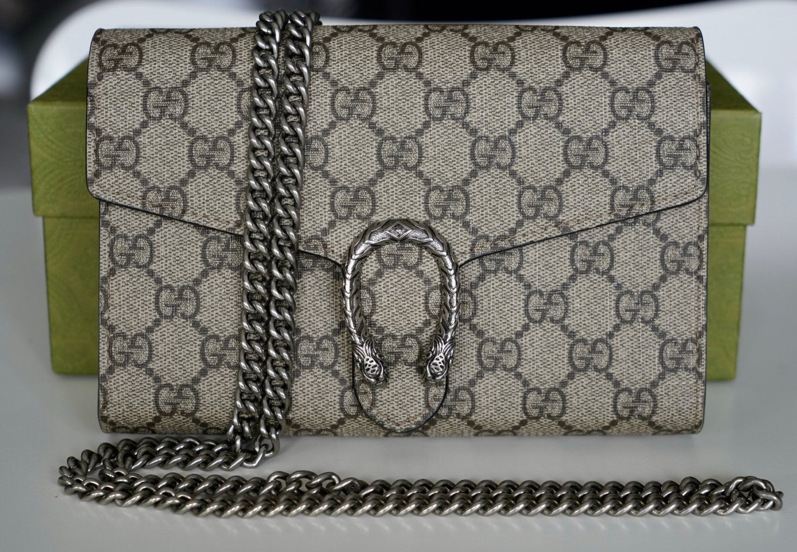 Gucci Dionysus Wallet on a Chain. Origineel en in topstaat., Sieraden, Tassen en Uiterlijk, Ophalen, Zo goed als nieuw, Beige