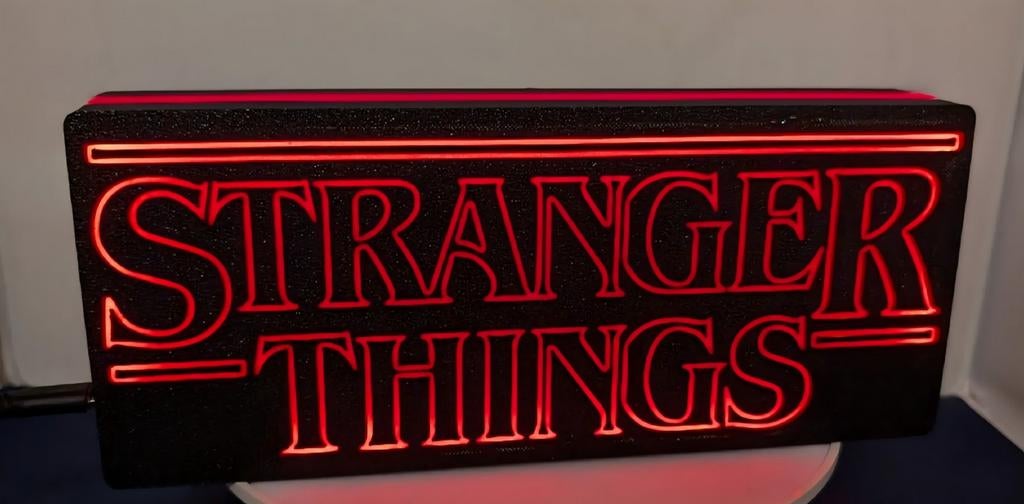 Stranger Things LED Lichtbord - Uniek Decorstuk, Zwart, Kunststof, Ophalen of Verzenden, Zo goed als nieuw