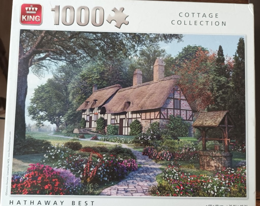 Puzzel - Cottage Ann Hathaway - King - 1000 st., Hobby en Vrije tijd, Ophalen of Verzenden, 500 t/m 1500 stukjes, Zo goed als nieuw