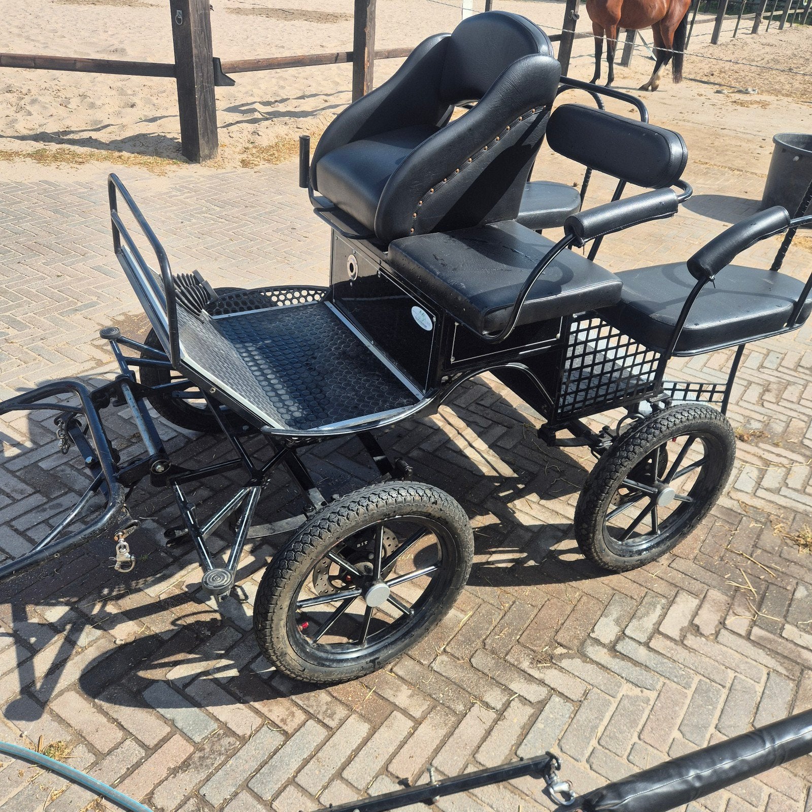 menwagen 16inch te koop, Dieren en Toebehoren, Rijtuigen en Koetsen, Zo goed als nieuw, Marathonwagen, Pony, Gesloten