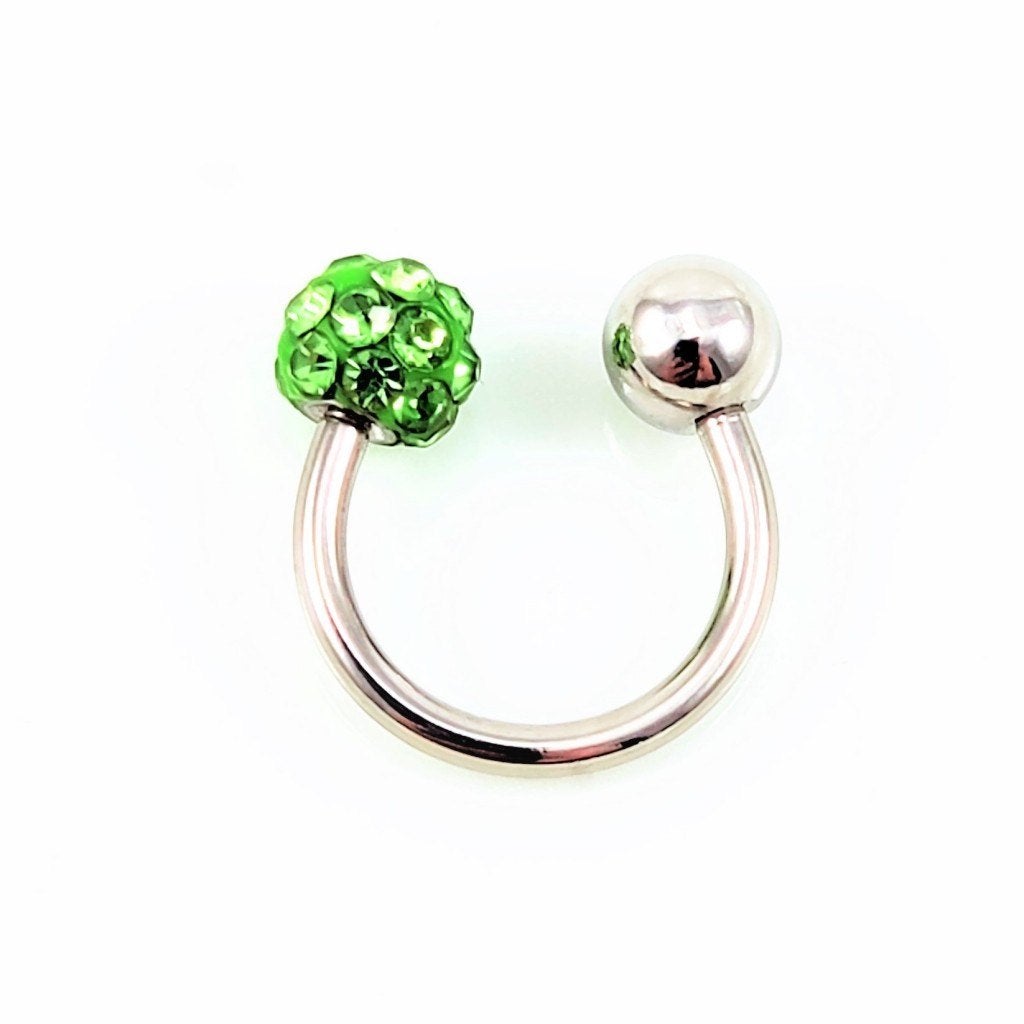 RVS Hoefijzer Piercing Neus Septum Tragus Helix + Groen, Staal, Birgitta-Gracht 33, 6465 EL Kerkrade, Nederland, Verzenden, Nieuw