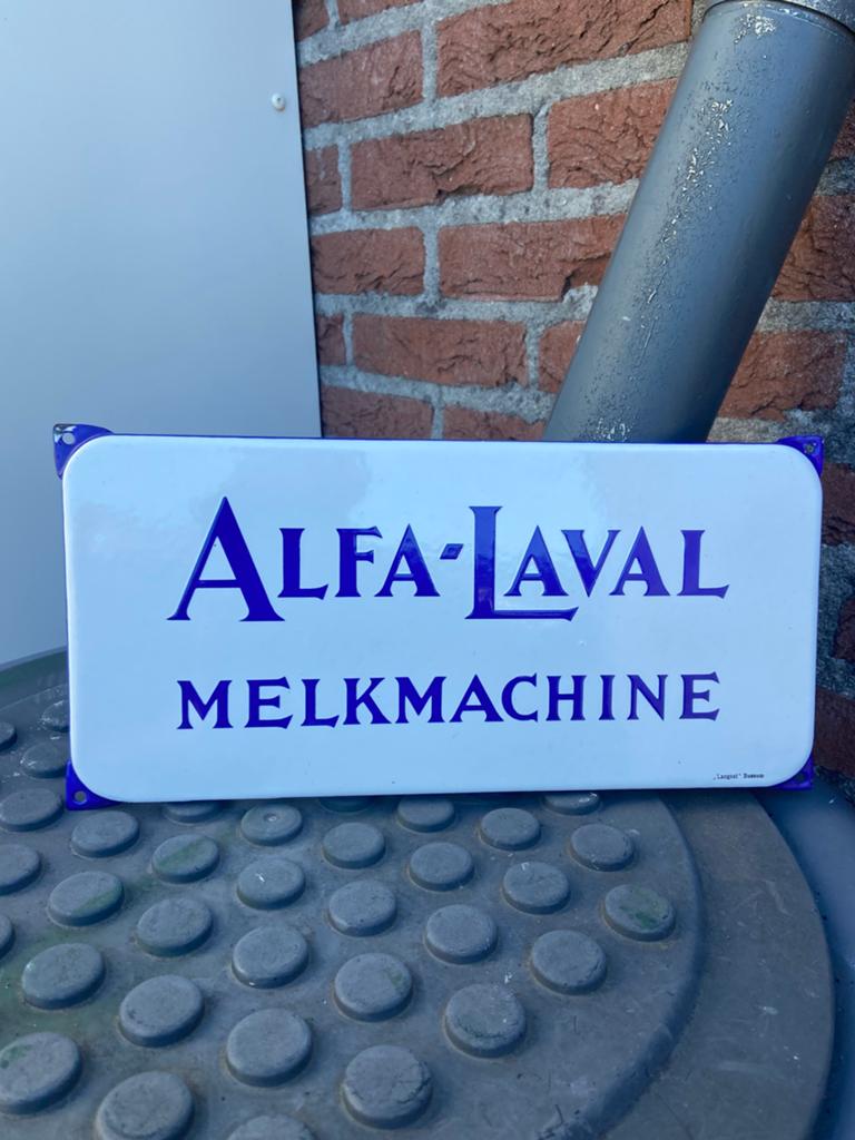 Emaile bord alfa-laval . Zeer mooie staat . Lanccat., Verzamelen, Merken en Reclamevoorwerpen, Ophalen of Verzenden, Zo goed als nieuw