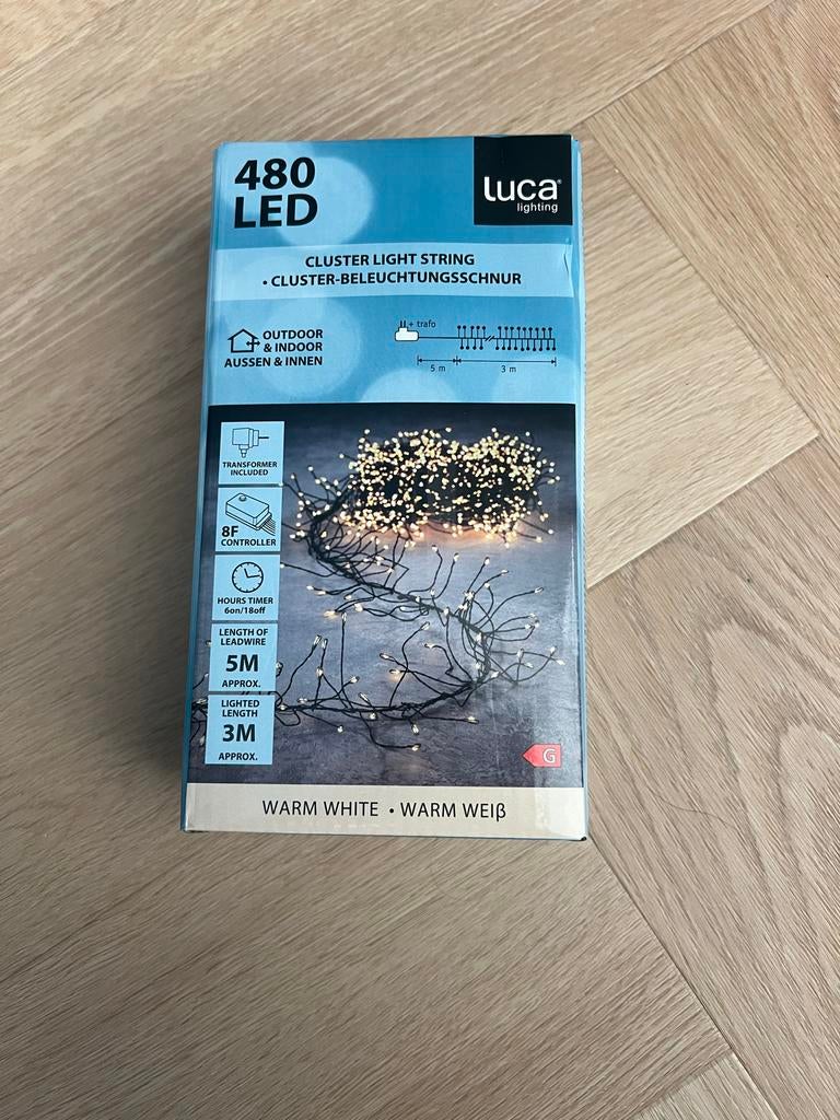 Luca Lighting 480 LED Cluster Verlichting Snoer Warm Wit, Ophalen, Nieuw
