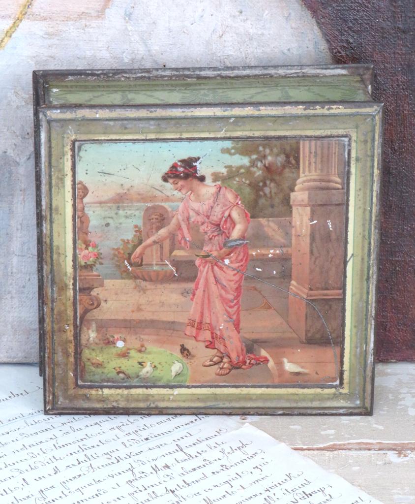 Antiek Frans koekblik “Biscuits Pernot Dijon”1900/1920, Ophalen of Verzenden