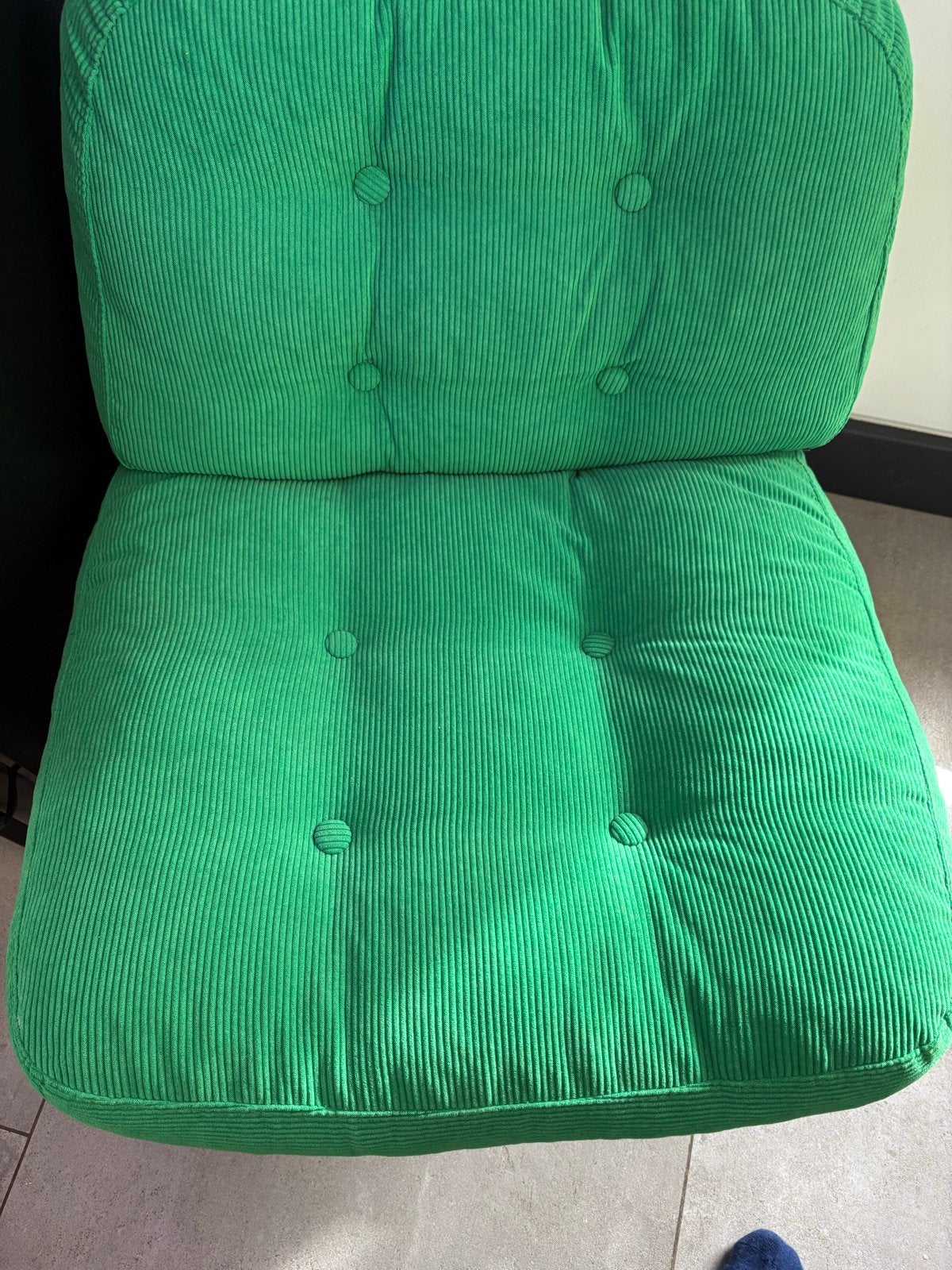 2 Ikea Dyvlinge fauteuils - Groen ribstof, Huis en Inrichting, Fauteuils, Ophalen, 75 tot 100 cm, Zo goed als nieuw, Stof