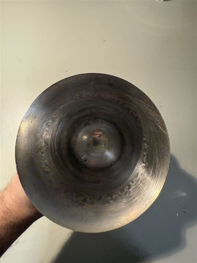 Paar decoratieve bekers van verzilverd messing van Cavalier, Ophalen of Verzenden, Gebruikt, Bierglas