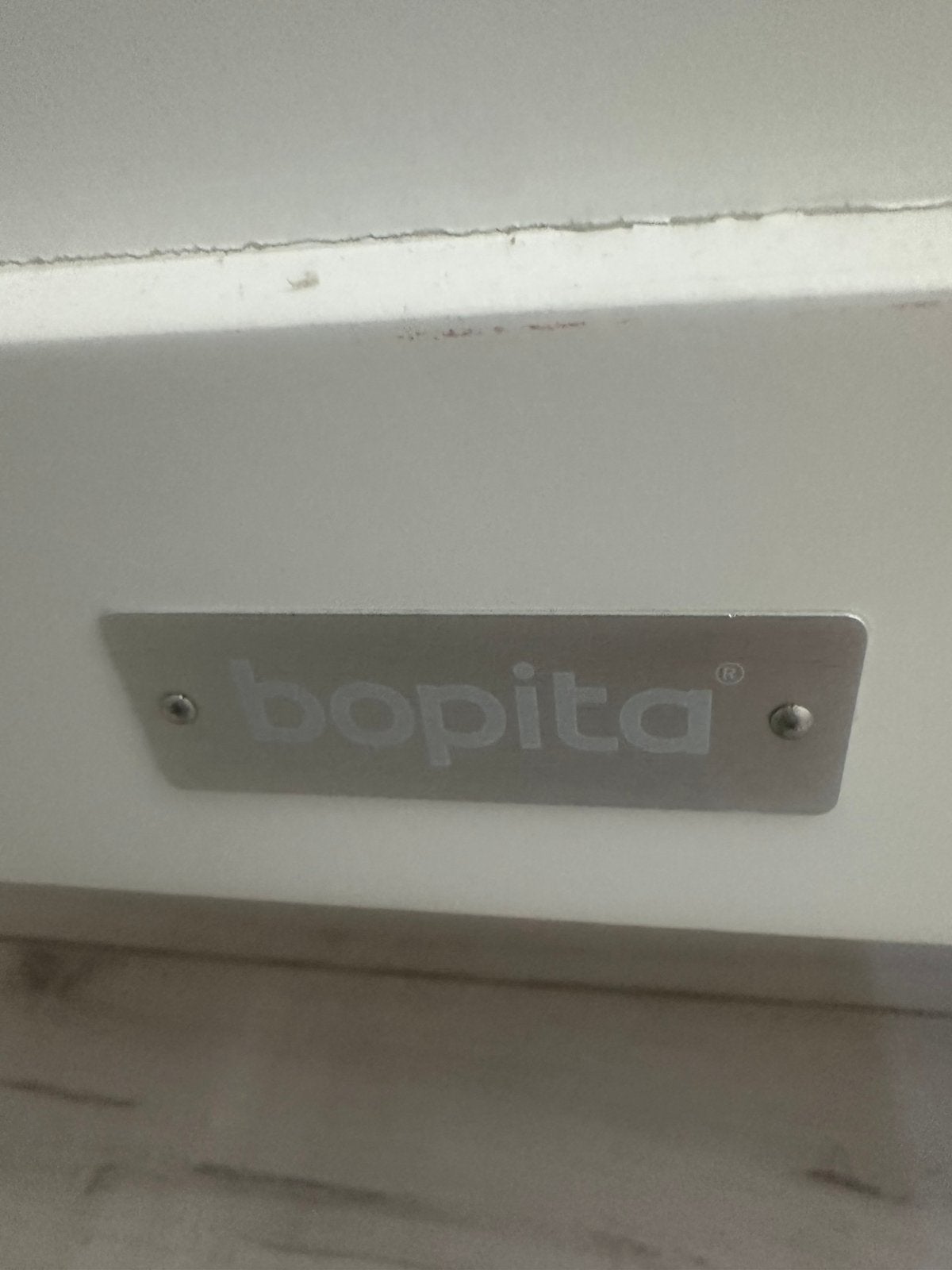 Twee Wit bedden merk van bopita, 85 tot 100 cm, Ophalen of Verzenden, Zo goed als nieuw, Lattenbodem