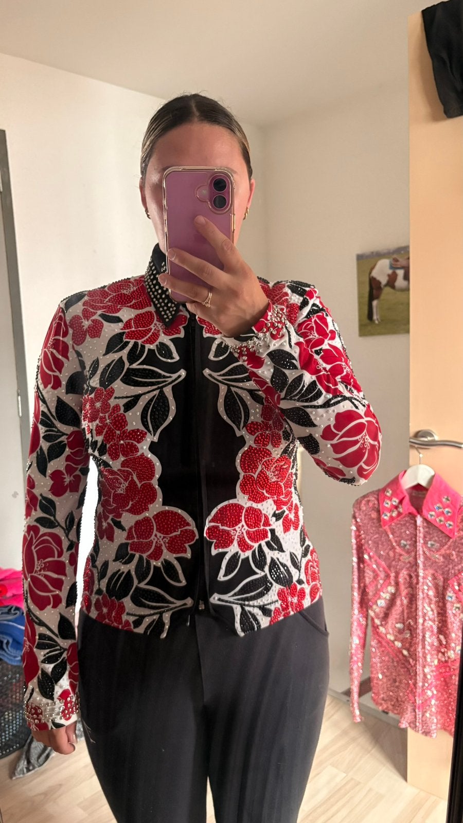 Western show blouse, Dieren en Toebehoren, Gebruikt, Ophalen of Verzenden, Zwart, S