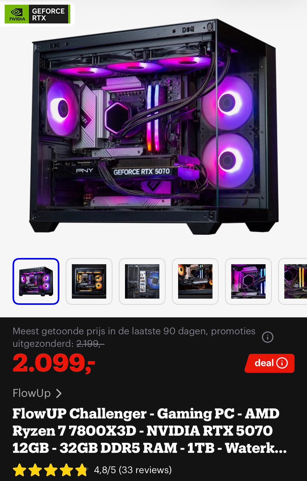 Gaming PC, Computers en Software, Desktop Pc's, Ophalen, Zo goed als nieuw, Gaming