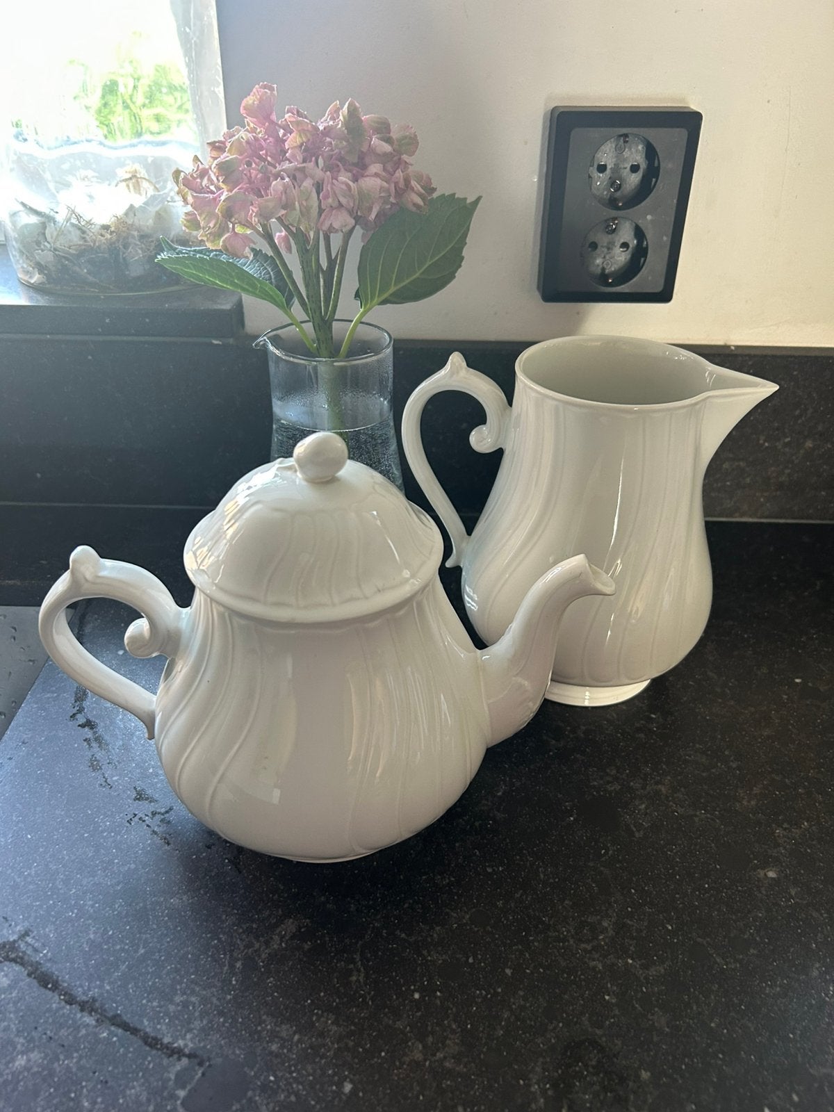 Villeroy&Boch Diamant theepot en waterkan izgst porselein, Ophalen, Zo goed als nieuw, Porselein, Overige typen