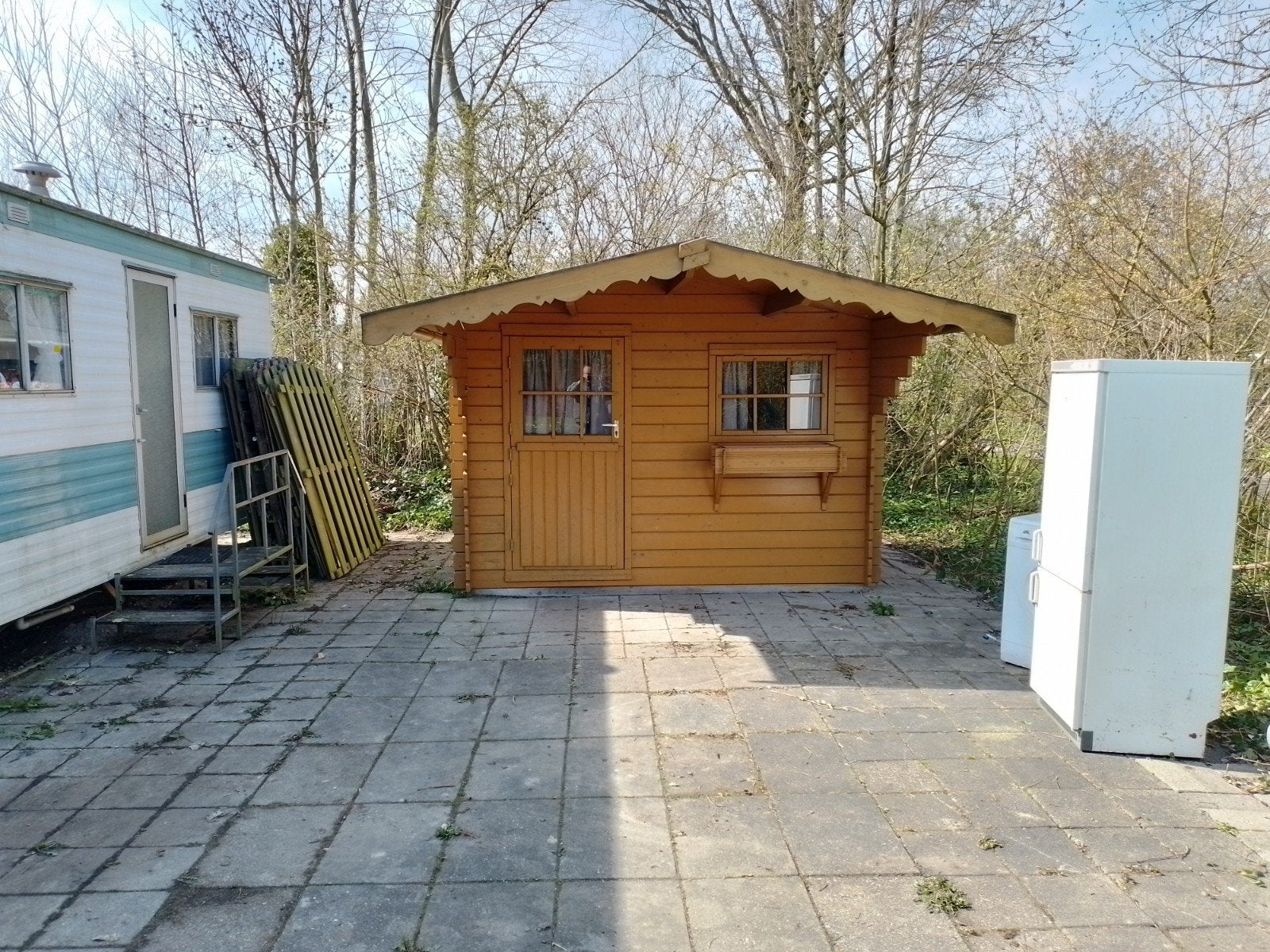 Houten Tuinhuisje met Overkapping en Ramen, Ophalen, Tuinhuis, 250 tot 500 cm, 2 ramen