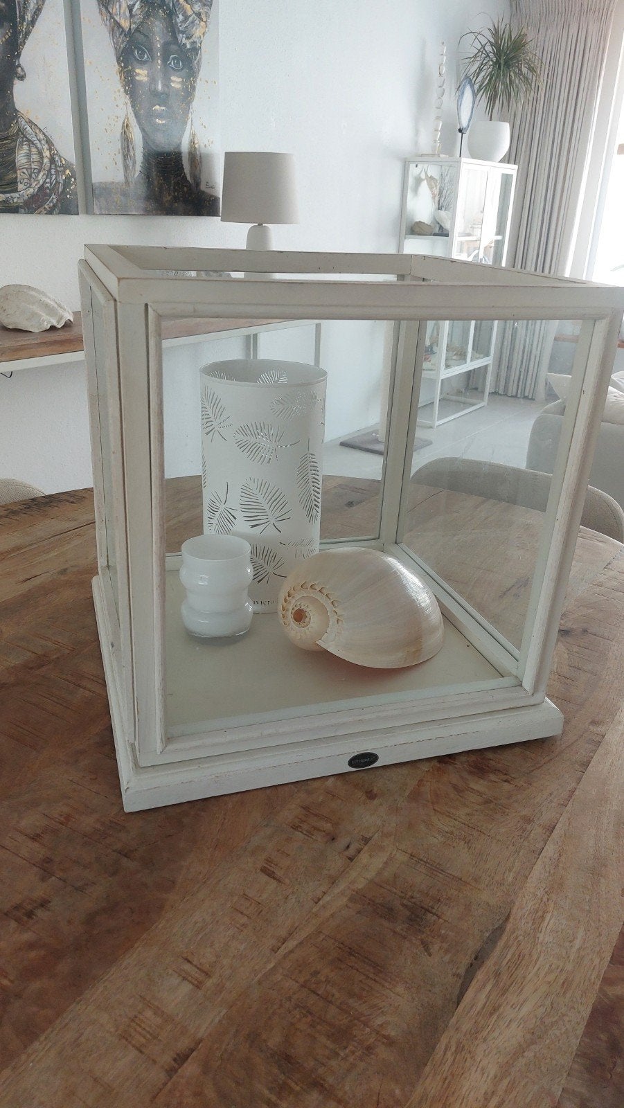 Windlicht, accubak, glas, stolp, kaarsenhouder Riverdale, Huis en Inrichting, Ophalen