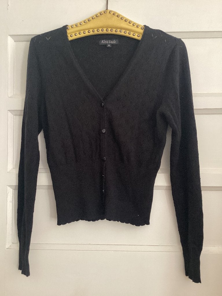 Mt M King Louie zwart rayon katoenen vestje hartjes, Kleding | Dames, Truien en Vesten, Maat 38/40 (M), Zwart, Ophalen of Verzenden