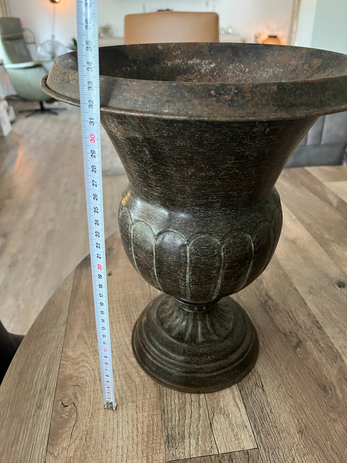 Metalen plantenbak, Tuin en Terras, Ophalen, Gebruikt, Minder dan 60 cm, Binnen