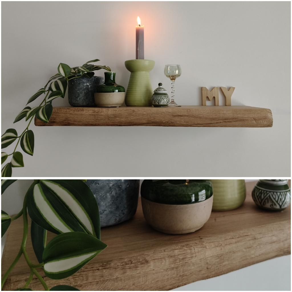 Zwevende massief eiken wandplank houten schap 50cm #281, Huis en Inrichting, Houtatelier M.Y., Info@myhoutatelier.nl, Nieuw, Ophalen of Verzenden