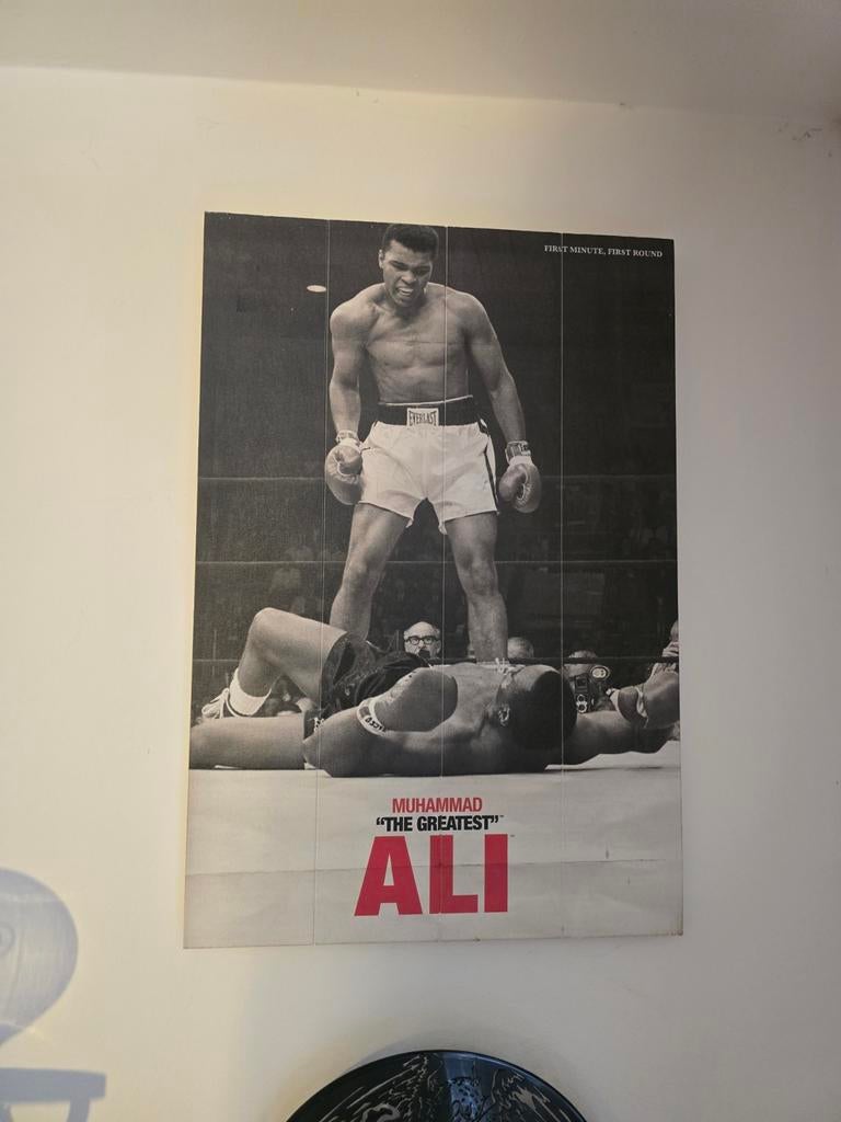 Muhammad Ali 'The Greatest' houten poster- Bokslegende, Verzamelen, Ophalen, Sport, A1 t/m A3, Rechthoekig Staand
