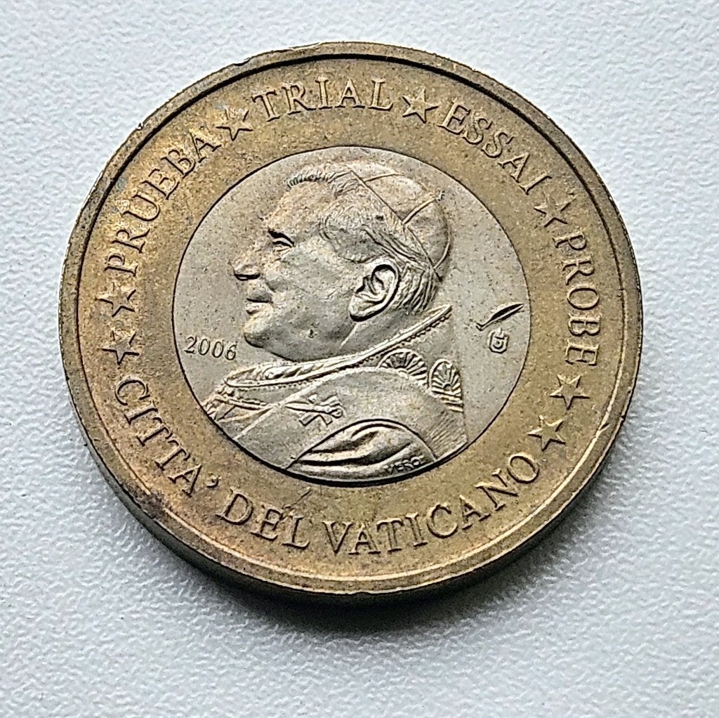 Vaticaanstad 1 Euro proefmunt (essaitrial) uit 2006, Postzegels en Munten, Munten | Europa | Euromunten, Ophalen of Verzenden