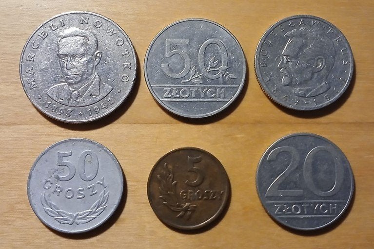 Set van 6 Poolse munten – diverse jaartallen en nominale, Ophalen of Verzenden, Polen, Setje