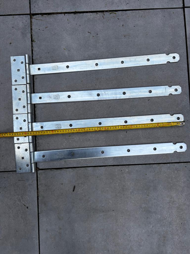 Robuuste Scharnieren voor Poort of Schuurdeur (70 cm), Doe-het-zelf en Verbouw, Hang- en Sluitwerk, Ophalen, Gebruikt, IJzer, Scharnier