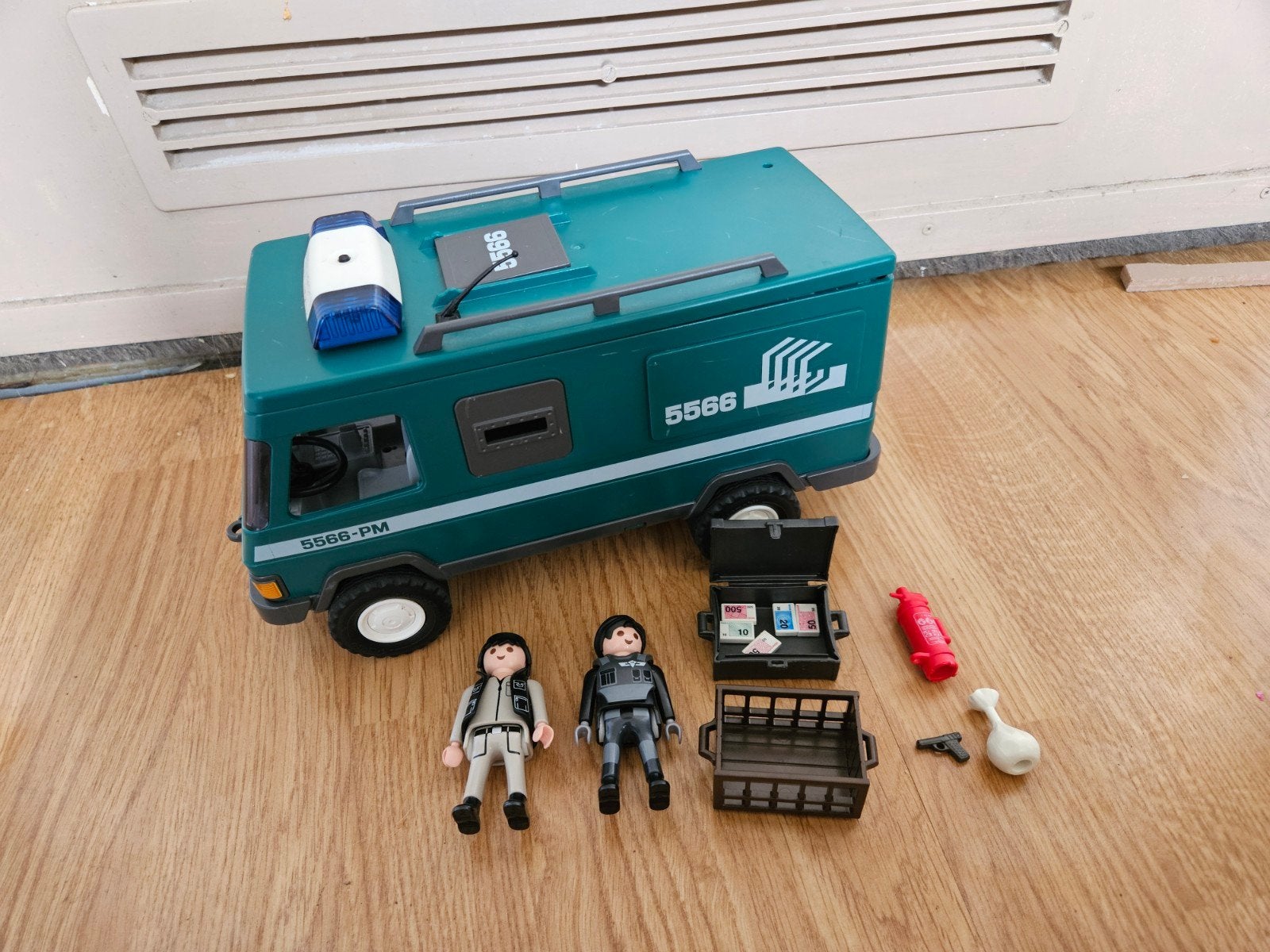 Playmobil waardetransport bewakers met geld in bus, Ophalen of Verzenden, Gebruikt, Complete set