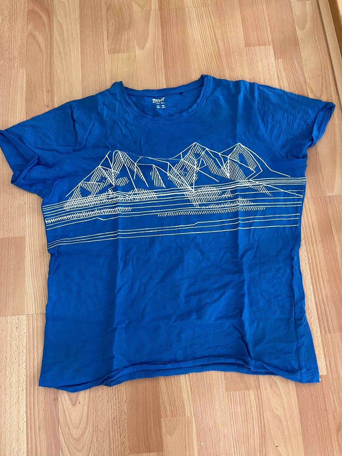 Crivit merinowol T-shirt blauw - Maat L, Ophalen of Verzenden, Gedragen, Maat 52/54 (L), Blauw