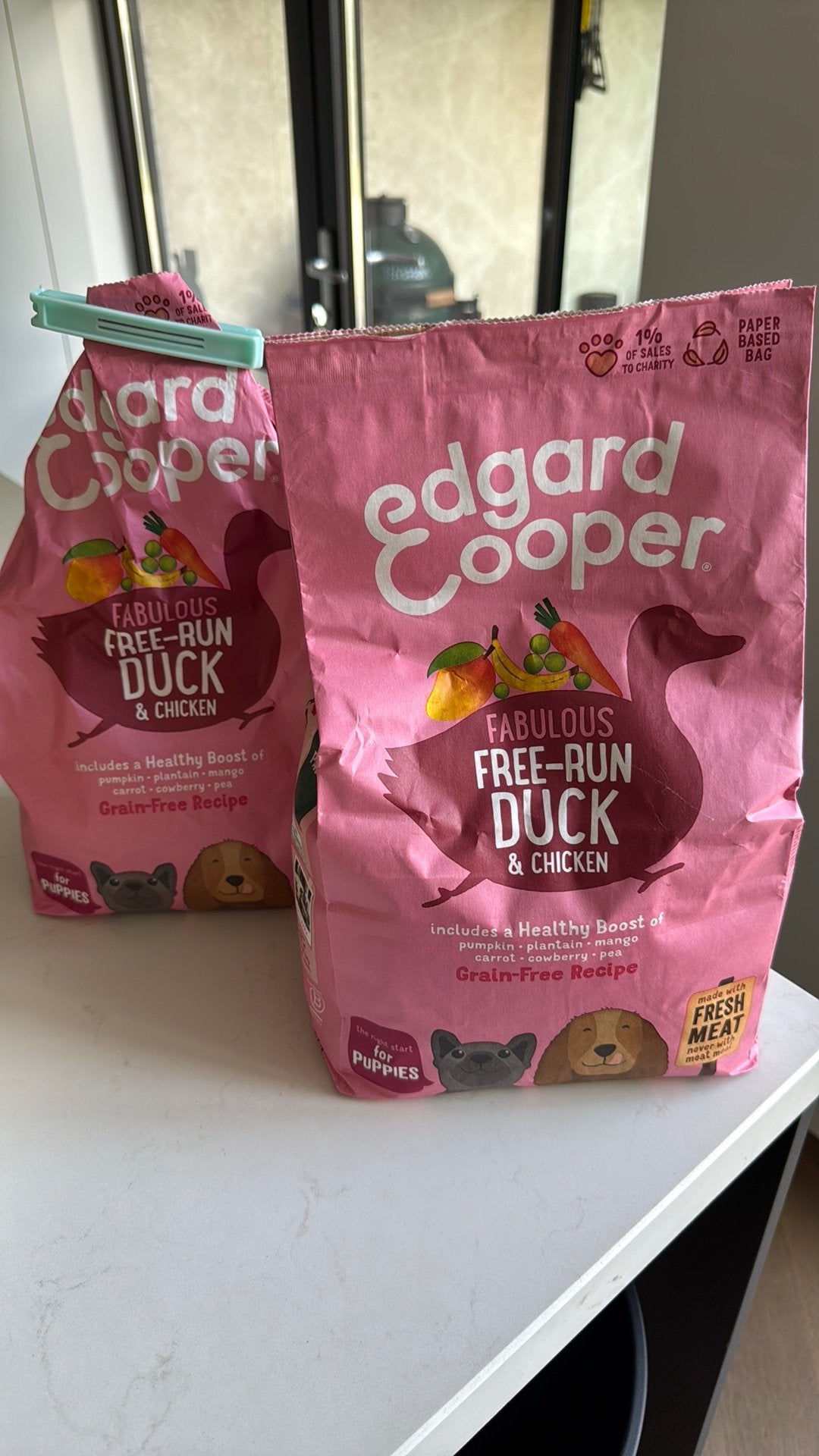 Edgard & Cooper Puppybrokken Duck & Chicken – 1,5 zak, Ophalen, Nieuw, Voer-/drinkbak