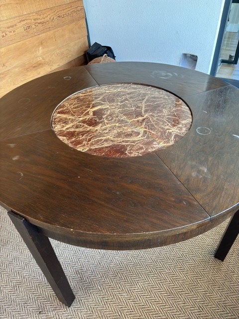 collector's item: Deens design tafel - Bendixen Design, Ophalen, 100 tot 150 cm, Rond, 50 tot 100 cm