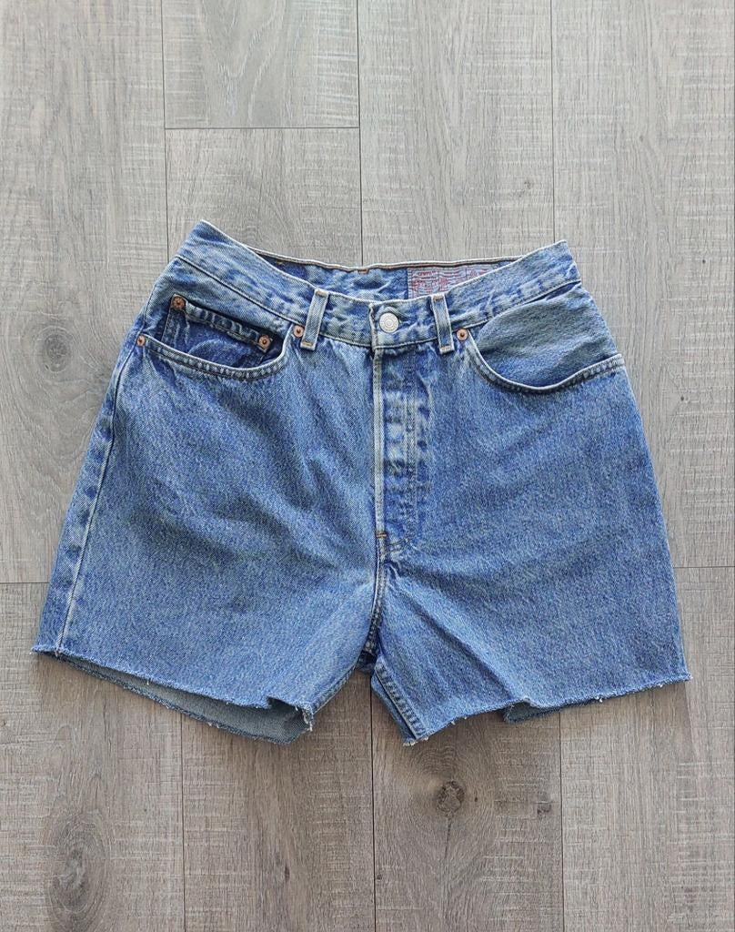 Vintage 80s Levis 901 denim shorts 31, Blauw, Ophalen of Verzenden, W28 - W29 (confectie 36), Gedragen