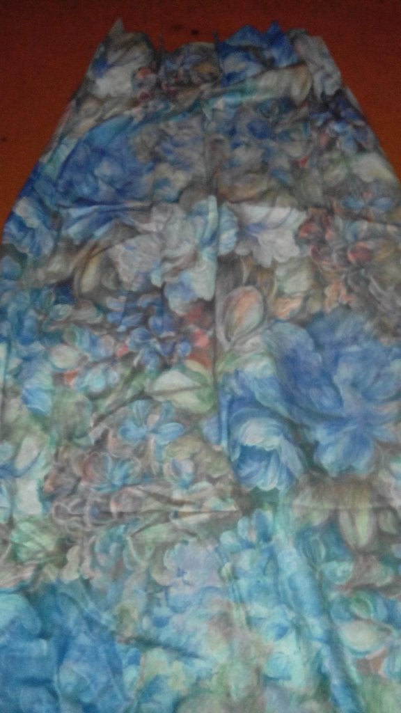 4 luxe katoen overgordijnen blauw, kant en klaar. Pr.p.paar, Huis en Inrichting, 154 cm, Overige merken, 82 cm, In te korten