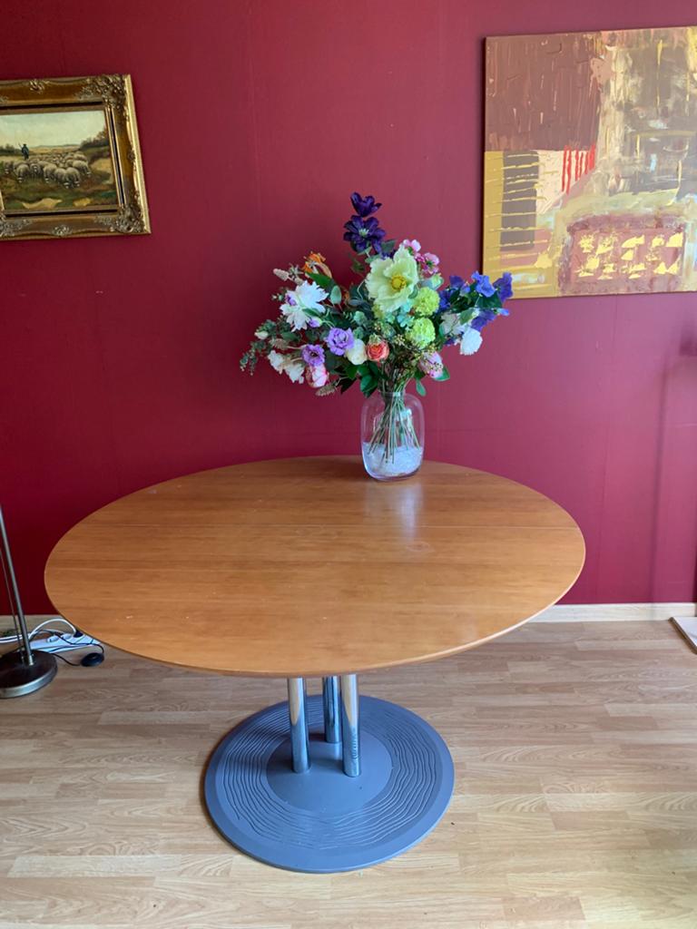 Solide ronde eettafel, Huis en Inrichting, Ophalen, Zo goed als nieuw, Rond, 100 tot 150 cm