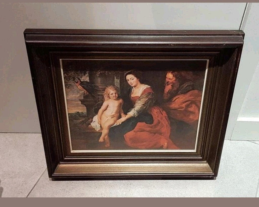Oud schilder een religieuze voorstelling van Maria met, Antiek en Kunst, Ophalen of Verzenden