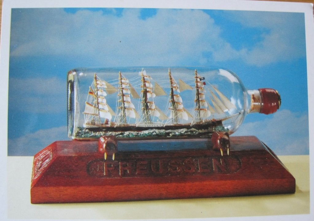 Boot in fles - Preussen vijfmaster 1902 - nieuw, Verzenden, 1980 tot heden, Ongelopen, Overige thema's