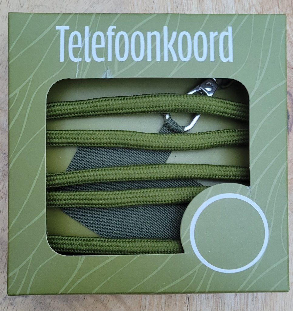 Telefoonkoord in de kleur (leger)groen, Ophalen of Verzenden, Nieuw, Telefoonhanger of Accessoire