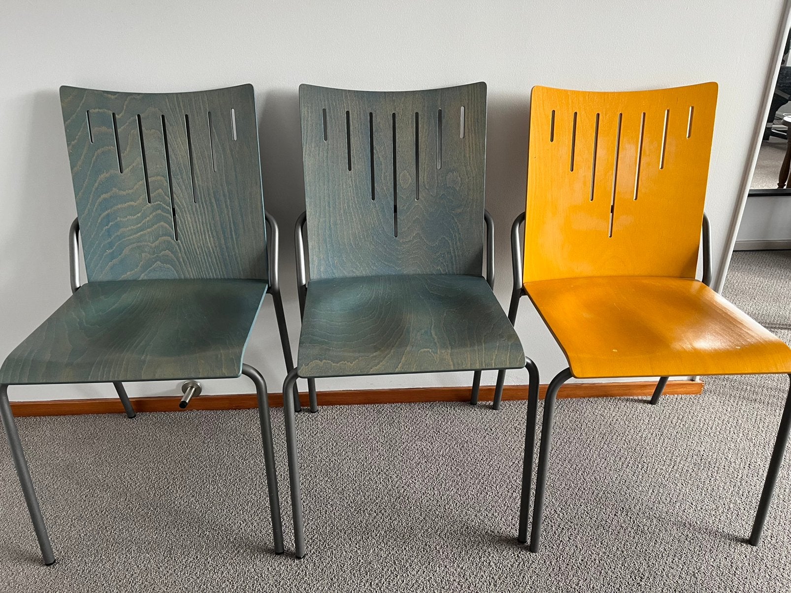 Danerka houten stoelen - 6 stuks, Ophalen, Gebruikt, Blauw, Scandinavisch